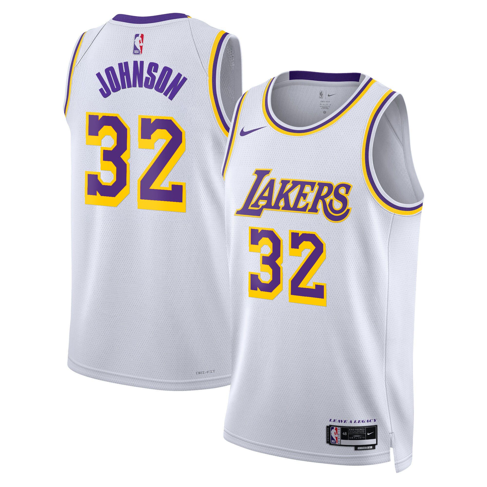 Men Los Angeles Lakers #32 Johnson White 2025 Nike Swingman NBA Jersey